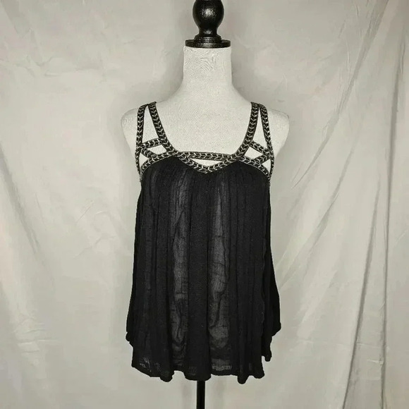 Vanessa Virginia black sleeveless top XS - Picture 1 of 3